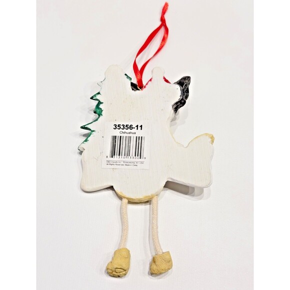 Chihuahua Personalized Dog Christmas Tree Ornament with Dangling Legs Write Name - Picture 2 of 3